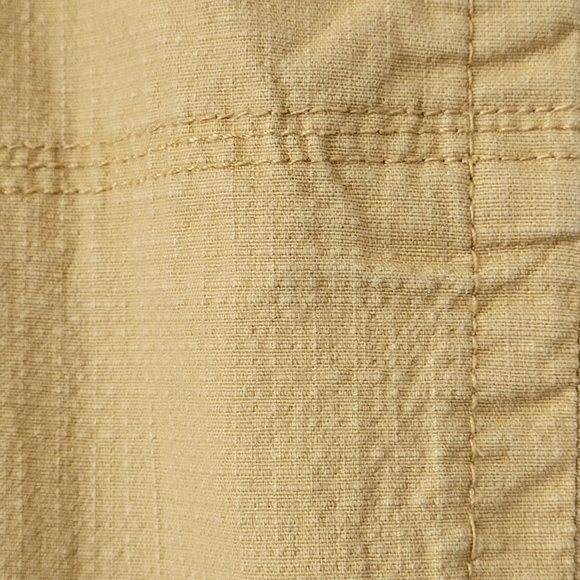 𝅺COTTON Textured Khaki Capris Cropped Trousers Lady Hathaway Drawstring SZ 8 - Picture 8 of 11